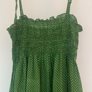J Crew Green Polka Dot Dress